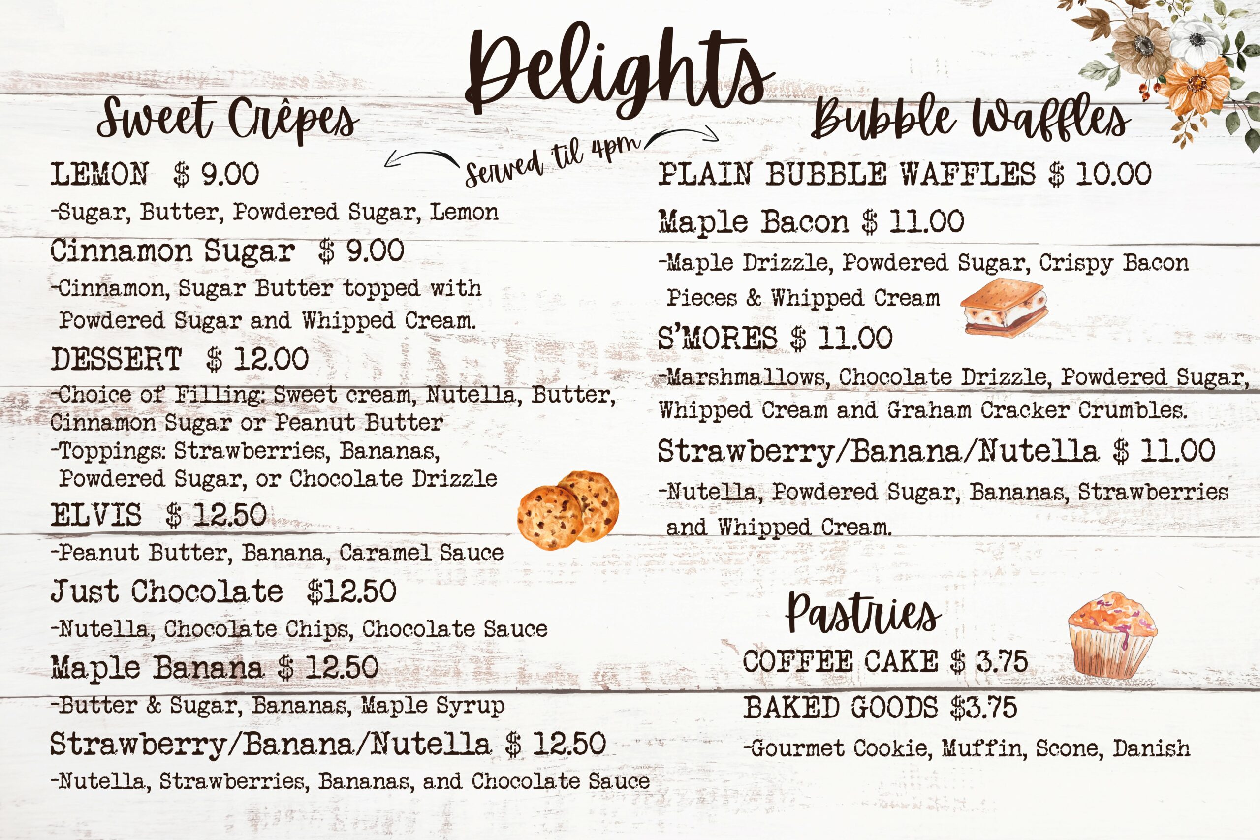 Main Street Coffee Delights 2023 Menu